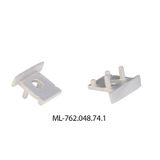 End cap for VI with hole, silver color, 1 pc