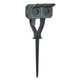 PLEXO YARD STAKE - 2 GANG GERMAN STANDARD SOCKET OUTLET - ANTHRACITE