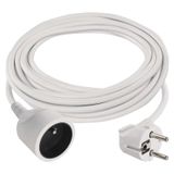 Extension Cord 7 m / 1 socket / white / PVC / 1 mm2