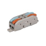 Cable clamp with lever, 2-2, red, blue