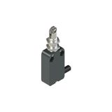 Modular prewired switch with plunger with roller and M12 threaded bearing