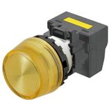 M22N Indicator, Plastic projected, Yellow, Yellow, 220/230/240 V AC, p A2265050B