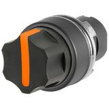 Illuminated round selector switch, orange, 2-position , Cam A, spring return from RH