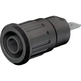 4 mm socket, flat plug connection, mounting Ø 12.2 mm, CAT III, black, 49.7079-21