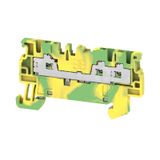PE terminal, SNAP IN, Green/yellow, 1.5 mm², 500 V, Number of connecti