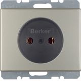 Socket outlet without earthing contact, Arsys, stainless steel