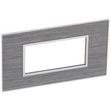Italian / US standard plate Arteor square version 4 modules - wood grey oak