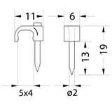 FLOP-5/4 Flat cable holder OMYp 2 x 0.75