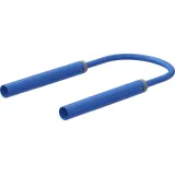 Safety measuring lead with (4 mm lamella plug, straight) to (4 mm lamella plug, straight), 0.5 m, blue, PVC, 2.5 mm², CAT II, 66.1056-05023