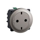 SOCKET 2P+E SCHUKO SURFACE AUTO TERMINALS TITANIUM