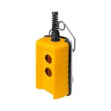 Pendant push-button station, remote control, 2 holes, yellow