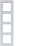 Cover frame 4-way, A.8, light white matte glass