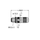 Field-Wireable Connector Male Connector M12 × 1, Straight   HAS8141-0
