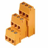 Printed circuit board terminals, 5.08 mm, Number of poles: 12, 90°, Solder pin length (l): 3.5 mm, tinned, orange, Clamping yoke connection, Clamping range, max. : 2.5 mm², Box