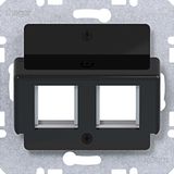 Central plate 2-way, AMP connectors, A.x/C.x/S.x/B.x/Q.x/K.x black glossy.