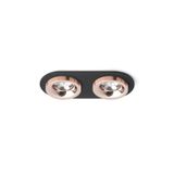 SHARM R II recessed black copper/copper 230V LED 2x10W 24° 3000K