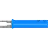 Adapter, cable lug 2-4.1 mm to 4 mm socket, blue, CAT II, 23.0480-23