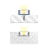 Attached aluminum profile PG 15x7 mm clear diffuser 2 m
