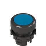 Spring-return blue flush pushbutton