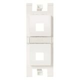 T1016.1 BL 2-gang plain outlet without shutter - White