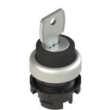 Key selector, 2 positions black without marking