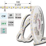 LED strip SMD5050 CW, 60LED/m, 14,4W/m, DC 24V, 1515lm/m, IP20, 10mm, 50m