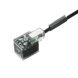 Valve cable (assembled), One end without connector - valve plug, Industrial design B (11 mm), Cable length: 5 m, PUR, black
