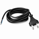 Flat Cord 3m 2×0.75mm² 2.5A 250V~ IP20 EU Plug Black