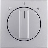 Centre plate rotary knob 3-step switch, Berker B.7, alu matt, lacquere