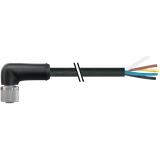 M12 Power female 90° L-cod. with cable PUR 5x1.5 bk 60m