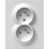 SOCKET FRENCH DOUBLE 2P+E 16A 250V~ PW F 4417111