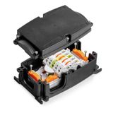 Energy distribution terminal strip with housing, DC, IP65, in complete