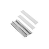 Aluminum profile LED angular studded, double-sided GLAX SILVER L=100cm + 2 x milk casing, set.
