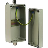 Aluminium enclosure AP-IP 65 for DIN rail mounted devices max. 5 mods.