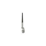 Metal revolving lever with flexible adjustable rod