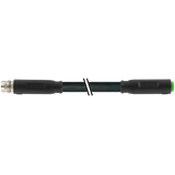 M8 male 0° / M8 female 0° Snap In B-cod. PUR 5x0.25 bk UL 1m