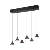Romeo LED pendant 6-pc matt black