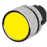 Guarded push-button, yellow, metal
