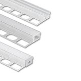 DA aluminum profile for tiles and paving 41x12mm, Whitey diffus., 1m