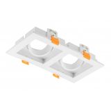 Spot luminaire housing RUBIO, 187x102 mm, IP20, PC, square, white