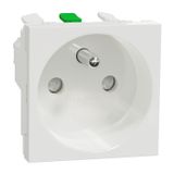 Unica - Socket 250V/16A 2P+E, shutters, screwless, White (NU305918E)