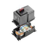 FieldPower® power distribution box, 3-phase AC, IP65, in complete state, glass-fibre reinforced polycarbonate, Insulation displacement connection (IDC), PUSH IN, Maintenance switch