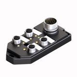 Passive Actuator/Sensor Box, M12 × 1 4-port, with M23 Connector for Supply Cable   TB-4M12-4P2-CS12T
