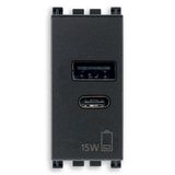 A+C-USB power unit 15W5V1M antibact grey