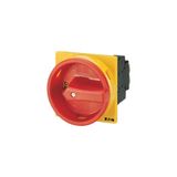 T0-3-15259/EA/SVB Main switch, T0, 20 A, flush mounting, 3 contact unit(s), 3 pole, 2 N/O, Emergency switching off function, With red rotary handle and yellow locking r