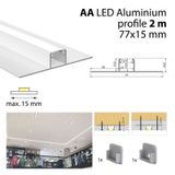 Aluminum profile for plasterboards AA 2m Whitey diffus., 2x end