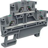 Double-level push-in terminal EFD200GR 2.5 mm² gray