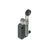 Modular prewired switch with adjustablelength straight metal revolving lever diam. 20 roller