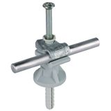 DEHNfix cond. holder St/tZn plastic grey f. Rd 6-10mm H 30mm w. impact
