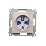 DATA single socket outlet with socket access element, (module), 16A, 250V, Screw, white